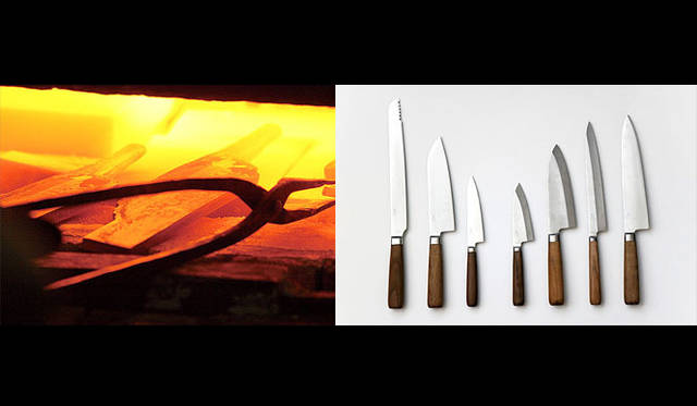 <strong>タダフサ</strong><br />1948年創業。当初は曲尺で修業した鍛造技術を生かし、鎌、小刀、庖丁などあらゆる刃物を手がけた。その後、漁業用刃物を経て、現在は家庭用刃物、本職用刃物、蕎麦切り庖丁などを製造。創業以来、一貫してお客さまに「本当に良いもの」を提供すべく、すべての工程を職人の手作業でおこない、その一丁一丁に心を込めている