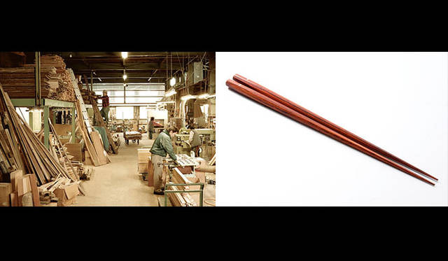 <strong>マルナオ</strong><br />1939年創業。創業以前は初代が寺社の木彫を手がけていたが、木工機械を導入し伝統的な手技と革新的なモノ作りで、黒壇などの硬木を使った墨坪車などの道具を製造。現在では箸を中心に製造・販売。その口当たりの良さには定評がある。また、箸だけに留まらず黒檀のスプーンや万年筆などのステーショナリーも製造している