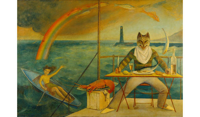 <strong>ART｜東京都美術館と京都市美術館で『バルテュス』展</strong>　バルテュス《地中海の猫》　1949年　油彩、カンヴァス　127x185cm　個人蔵