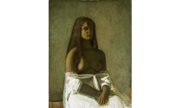 <strong>ART｜東京都美術館と京都市美術館で『バルテュス』展</strong>　バルテュス《白い部屋着の少女》　1955年　油彩、カンヴァス　115x88cm　The Pierre and Tana Matisse Foundation