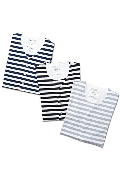 ベースボールシャツ（ユニセックス） 1万7280円<br />サイズ｜S、M、L<br />カラー｜Noir（黒）、 Bleu（青）、Gris（グレー）