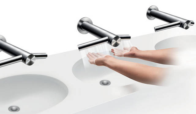 <strong>Dyson｜ダイソン</strong>　蛇口とハンドドライヤーが一体化した「ダイソン エアブレード Tap（タップ）ハンドドライヤー」