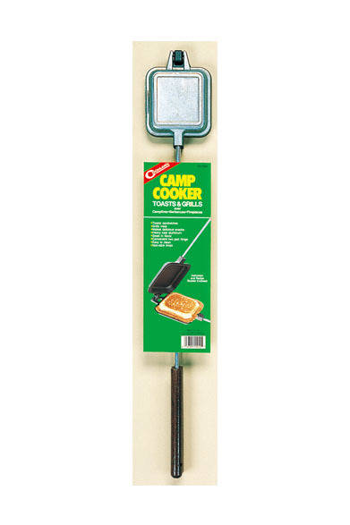 キャンプや家庭でホットサンドイッチやスナック、肉が焼けるクッカー。軽くて丈夫なアルミダイキャストに、焦げないようテフロン加工されている。「COGHLAN’S」キャンプクッカー4000円