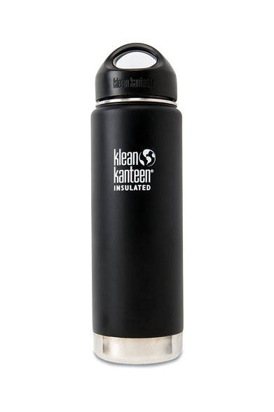 広口で飲みやすく、洗浄しやすいデザインで、キャップ内側もステンレス素材を使い安心して使える。「klean kanteen」カンティーンボトル／ワイドインストレート20oz 4000円