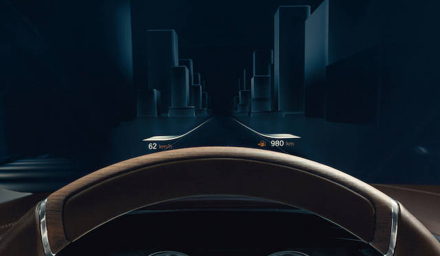 フロントスクリーンのヘッドアップディスプレイに、ウィンドウ越しの風景にデジタル情報を付加する現実拡張技術（AR技術）を搭載