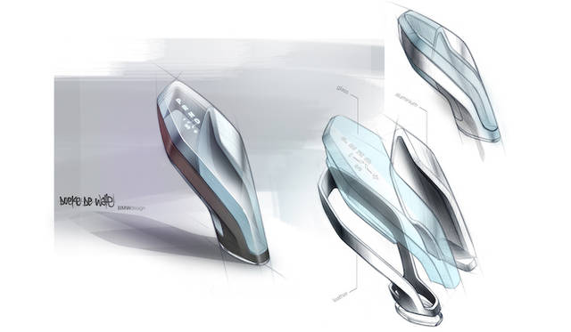 シフトレバーも、BMWで見慣れたものを、ガラスとアルミをくみあわせたあらたな材質で再現