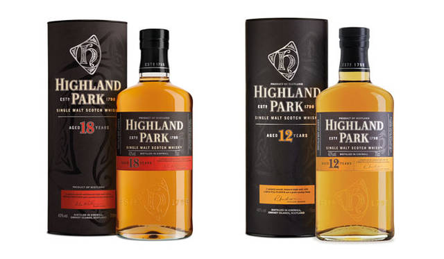 <strong>HIGHLAND PARK｜ハイランドパーク</strong>　左／ハイランドパーク18年、右／ハイランドパーク12年