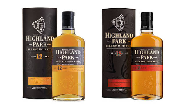 <strong>HIGHLAND PARK｜ハイランドパーク</strong>　左／ハイランドパーク12年、右／ハイランドパーク18年