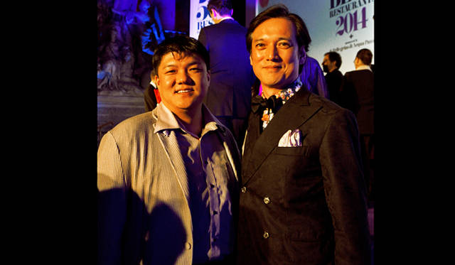 「日本料理 龍吟」の山本征治シェフとは、会場内でようやく会うことができた