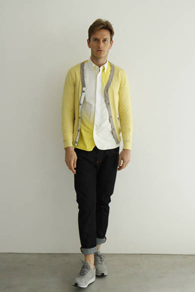 「EZIPT GIZA 2TONE CARDIGAN」1万6200円、「GRADATION OXFORD B.D SHIRTS」2万7540円、「DARK INDIGO NEP DENIM（ONE WASH）」2万520円