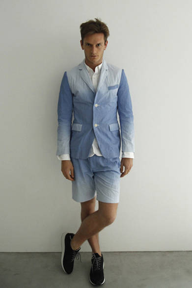 「GRADATION SEERSUCKER 2B JACKET」5万7240円、「GIZA45 OXFORD B.D SHIRTS」2万520円、「GRADATION SEERSUCKER SHORTS」3万240円