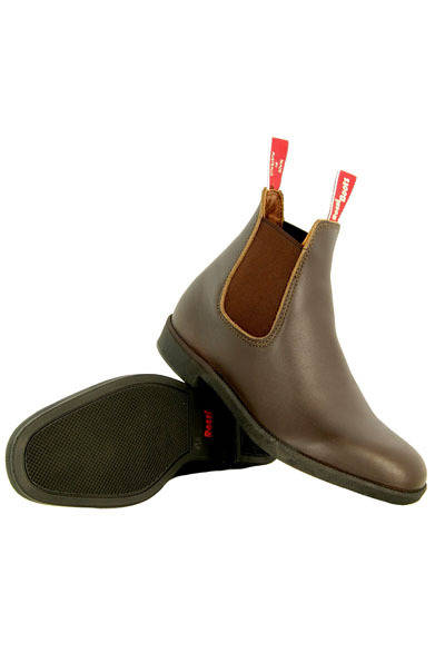 <strong>ROSSI BOOTS｜ロッシーブーツ</strong>　ロッシーのオリジナル新型ソール「Nulite（ヌーライト）」を使用した、軽量で美しいシルエットのドレスブーツ。「ARMIDALE DRESS BOOT」と同型・色ちがいのブラウン牛革。2014年秋ニューモデル。「TAMWORTH DRESS BOOT」3万7584円