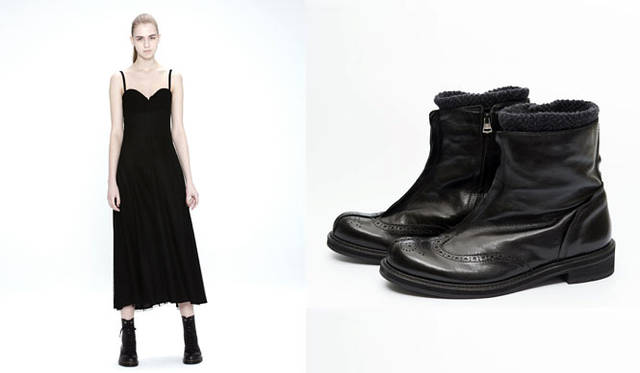 <strong>Y’s｜ワイズ</strong>　左／ドレスライン「MICHIKO by Y’s」　価格帯4万3200円～8万8560円、右／アクセサリーライン「KAYO NAKAMURA by Y’s」