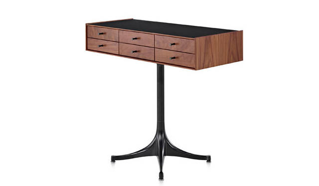 <strong>Herman Miller｜ハーマンミラー</strong>　「ネルソンミニチュアチェスト（Nelson Miniature Chest）」　6ドロワーペデスタルベース付（ウォールナット、ブラックトップ、ブラックベース）