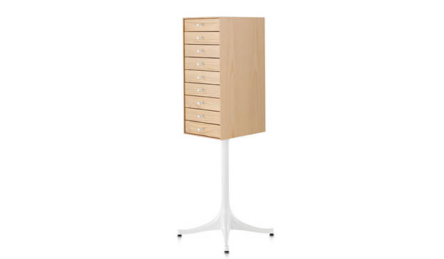 <strong>Herman Miller｜ハーマンミラー</strong>　「ネルソンミニチュアチェスト（Nelson Miniature Chest）」　9ドロワーペデスタルベース付（ホワイトアッシュ、スタジオホワイトベース）