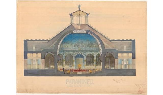 <strong>ART｜『特別展 ガウディ×井上雄彦 -シンクロする創造の源泉-』</strong>　アントニ・ガウディ　≪大学講堂：横断面≫　1877年10月22日　©Càtedra Gaudí