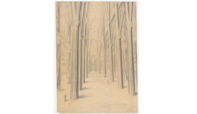 <strong>ART｜『特別展 ガウディ×井上雄彦 -シンクロする創造の源泉-』</strong>　ジュアン・マタマラ　≪サグラダ・ファミリア聖堂内観≫　1949年　©Càtedra Gaudí