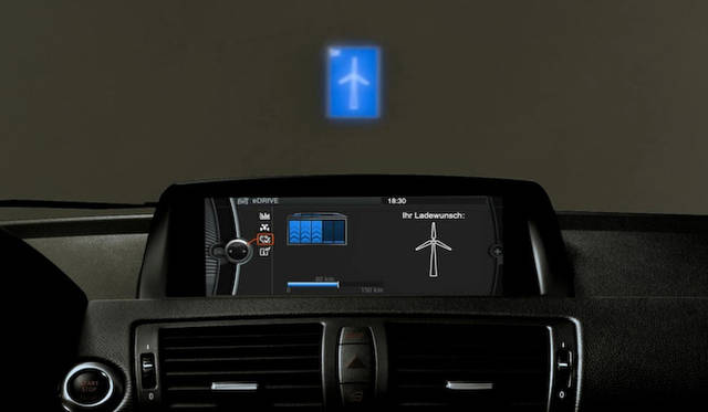 BMWのプロトタイプにおける、充電器への誘導