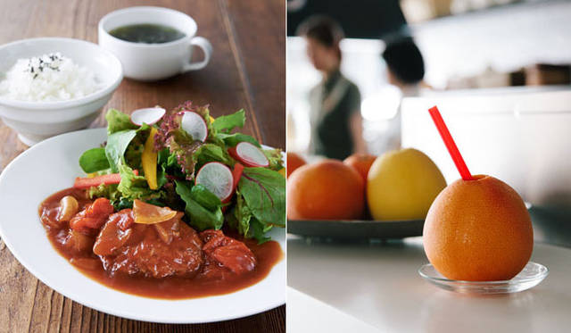 1階　「SO CAFE」では、SONOKOのこだわりが詰まった無添加・ノンオイルの食品を実際に使ったランチが楽しめる