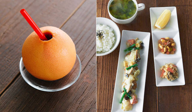 1階　1000円（税別）のランチセットは、週替わりの洋定食、和定食や、定番人気のノンオイルカレーも登場