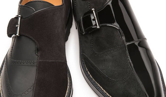 左／ハイブリッド・モンクストラップ「M40274VEG」17万8200円、右／ハイブリッド・モンクストラップ「M40273VEG」18万9000円