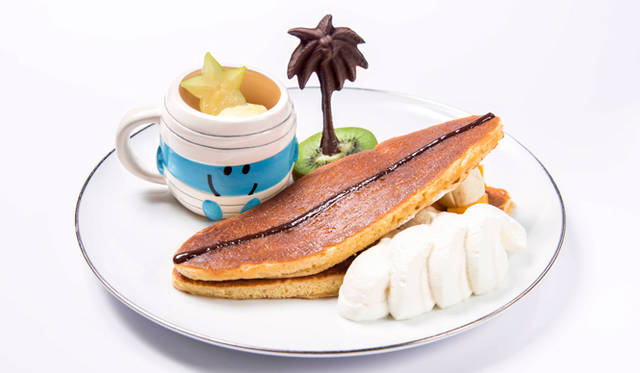 <strong>「SUNDAY JAM × MR. MEN LITTLE MISS CAFE(サンデージャム×ミスターメン リトルミス カフェ)」</strong><br>MR.BUMPのサーフパンケーキ1814円　© 2014 THOIP