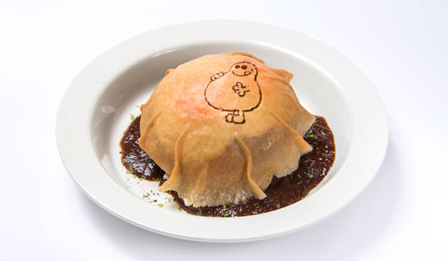 <strong>「SUNDAY JAM × MR. MEN LITTLE MISS CAFE(サンデージャム×ミスターメン リトルミス カフェ)」</strong><br>腹ペコMR.GREEDYの特製ロコモコ1490円　© 2014 THOIP