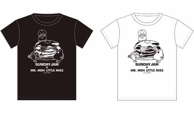 <strong>「SUNDAY JAM × MR. MEN LITTLE MISS CAFE(サンデージャム×ミスターメン リトルミス カフェ)」</strong><br>MR.MEN LITTLE MISS Tシャツ各2592円　© 2014 THOIP