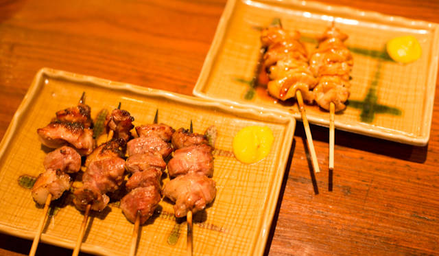 焼きとん。塩とタレが選べる