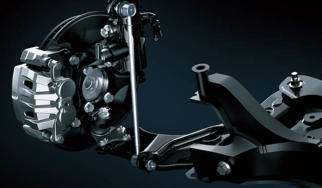 マクファーソンストラット式フロントサスペンション