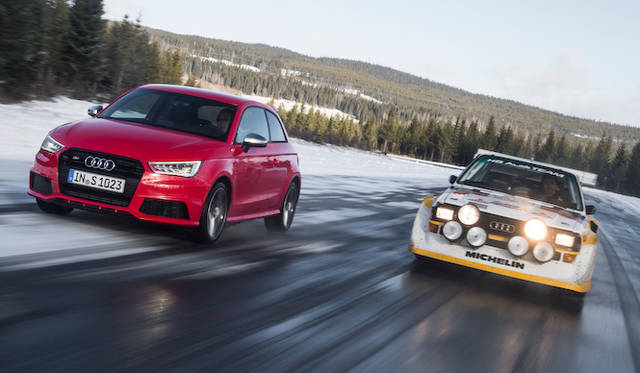 右は1987年にラリーで活躍したアウディ「スポーツクワトロ S1」