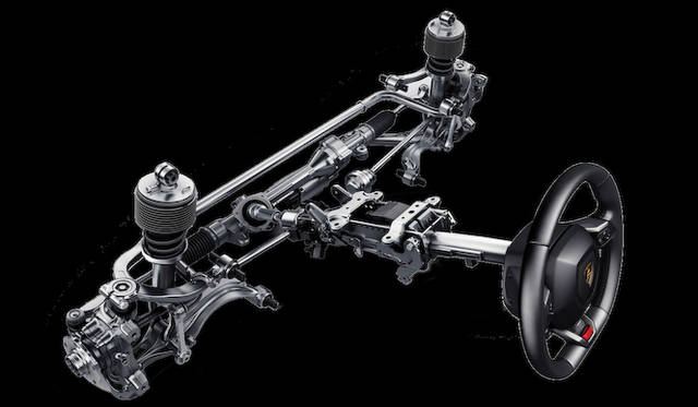 あらたに電制機械式のラックアンドピニオン・パワーアシスト方式が採用されたウラカンのステアリングシステム