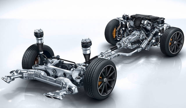 S 63 AMG クーペにはエアマチックをベースとしたスポーツサスペンションが設定される