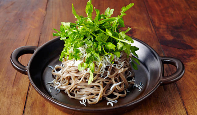 冷やしクレソン蕎麦 ライム添え