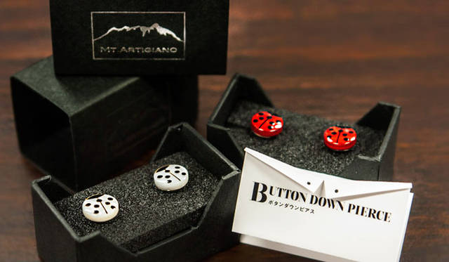 STYLE WORKS premium order weeks 「OATSURAE」<br />「うるしアートはりや」新ライン「MT.ARTIGIANO」ボタンダウンピアスCOLOR本体価格6000円（ペア）、LADY BIRD 本体価格1万円（ペア）