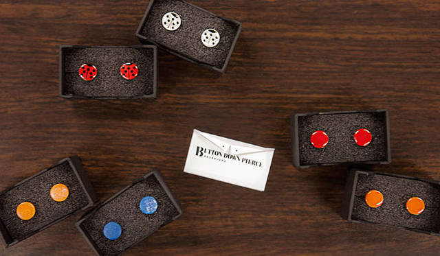 STYLE WORKS premium order weeks 「OATSURAE」<br />「うるしアートはりや」新ライン「MT.ARTIGIANO」ボタンダウンピアスCOLOR本体価格6000円（ペア）、LADY BIRD 本体価格1万円（ペア）