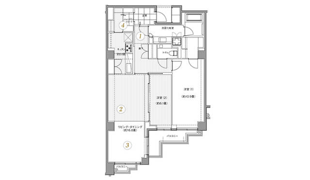 「ルクラス碑文谷101」　専有面積｜2LDK+W+S/100.68平米／7880万円 ※間取りは参考オーダー例