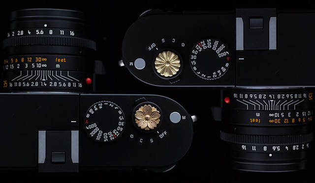 <strong>Map Camera｜マップカメラ</strong>　ライカM専用、ピンクゴールドの桜とグリーンゴールドの菊のソフトレリーズ