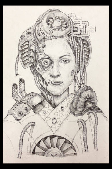 アーティスト笹田靖人氏の作品の原画を展示販売。3点ともボールペンによる細密画＜サイズA4 画用紙（横210×縦297mm)＞ 32万4000円