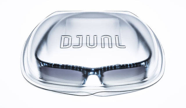 セルロイド製アイウェア「G01（ジー・ゼロワン）」（セルロイド：ブルーアッシュ7／金属部：ライトグレー）4万8600円