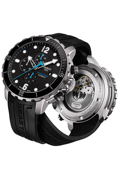 自動巻き、SSケース、ケースサイズ直径48mm 、300m防水、14万4000円（税抜）<br /><br />スウォッチ グループ ジャパン ティソ事業本部<br />Tel. 03-6254-7361