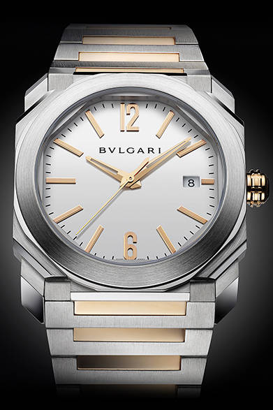 自動巻き、18KPGケース、ケースサイズ直径38mm径、100m防水、72万円（税別）<br /><br />ブルガリ ジャパン<br />Tel. 03-6362-0100