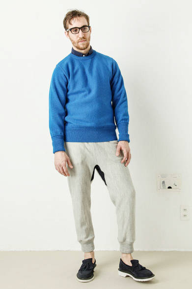 british wool reverse weave pullover 2万5920円、wool sweat pants 1万9440円