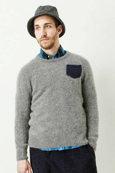 cashmere×sable fur-like finish pullover 3万7800円