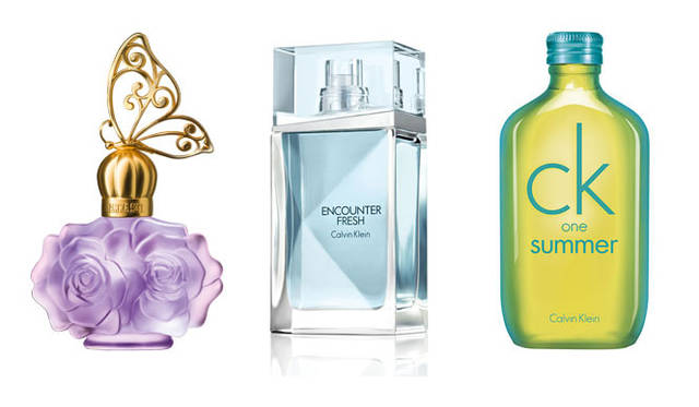 <strong>日本フレグランス協会</strong>　第5回 「日本フレグランス大賞」 各賞発表　<strong>フレグランス・オブ・ザ・イヤー</strong><br />左から、“ポピュラー：レディース” <strong>「アナ スイ」ラ ヴィ ドゥ ボエム オーデトワレ</strong>（インターモード川辺 フレグランス本部）、“ポピュラー：メンズ” <strong>「カルバン クライン」カルバン クライン エンカウンター フレッシュ オードトワレ</strong>（コティ・プレステージ・ジャパン）、“ポピュラー：ユニセックス” <strong>「カルバン クライン」シーケーワン サマー オードトワレ</strong>（コティ・プレステージ・ジャパン）