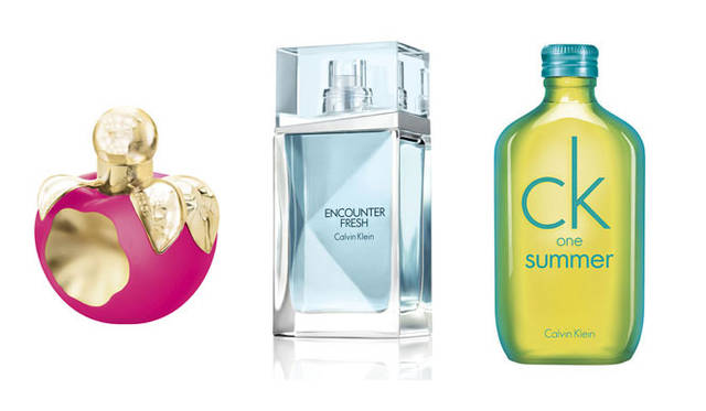 <strong>日本フレグランス協会</strong>　第5回 「日本フレグランス大賞」 各賞発表　<strong>ベスト・ボトルデザイン・オブ・ザ・イヤー</strong><br />左から、“ポピュラー：レディース” <strong>「ニナ リッチ」ラ テンテーション ドゥ ニナ オーデトワレ </strong>（インターモード川辺 フレグランス本部）、“ポピュラー：メンズ” <strong>「カルバン クライン」カルバン クライン エンカウンター フレッシュ オードトワレ</strong>（コティ・プレステージ・ジャパン）、“ポピュラー：ユニセックス” <strong>「カルバン クライン」シーケーワン サマー オードトワレ</strong>（コティ・プレステージ・ジャパン）