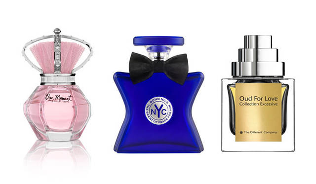 <strong>日本フレグランス協会</strong>　第5回 「日本フレグランス大賞」 各賞発表　<strong>パブリック賞</strong><br />左から、“レディース” <strong>「ワン・ダイレクション」アワーモーメント オードパルファム</strong>（フィッツコーポレーション）、“メンズ” <strong>「ボンド・ナンバーナイン」セント・オブ・ピース フォーヒム オードパルファム</strong>（ブルーベル・ジャパン 香水・化粧品事業本部）、“ユニセックス” <strong>「ザ ディファレント カンパニー」コレクション エクセッシブ “ウード・フォー・ラブ” オードパルファン </strong>（フォルテ）