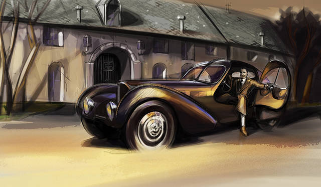 44_jean_bugatti_type_57sc_atlantic 創設者エットーレ・ブガッティの長男で、すぐれたエンジニアだった「ジャン・ブガッティ」が1937年にデザインした「T57SCクーペ・アトランティク」。ブガッティの“レジェンド”シリーズの2号車、「ジャン・ブガッティ」は、このクルマのカラースキームと、内装をモチーフとして採用した