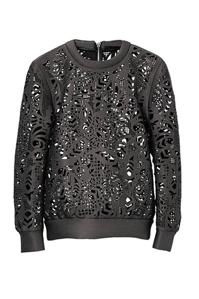 OVERSIZED CREWNECK PULLOVER WITH LASER CUT PAISELY　24万円（税抜）