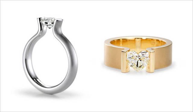 左／「The Niessing Ring Heaven（ザ・ニーシングリング ヘブン）」64万6920円～、右／「The Niessing Ring Heart（ザ・ニーシングリング ハート）」54万円～